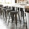 Flash Furniture 24" GN Metal Counter Stool-Black Poly Seat, 4PK 4-ET-31320-24-GN-R-PL2B-GG - alternate 5